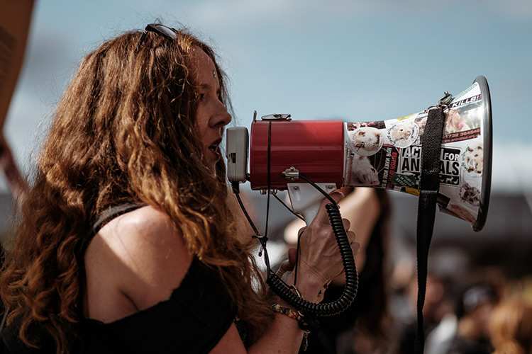 Woman on Megaphone